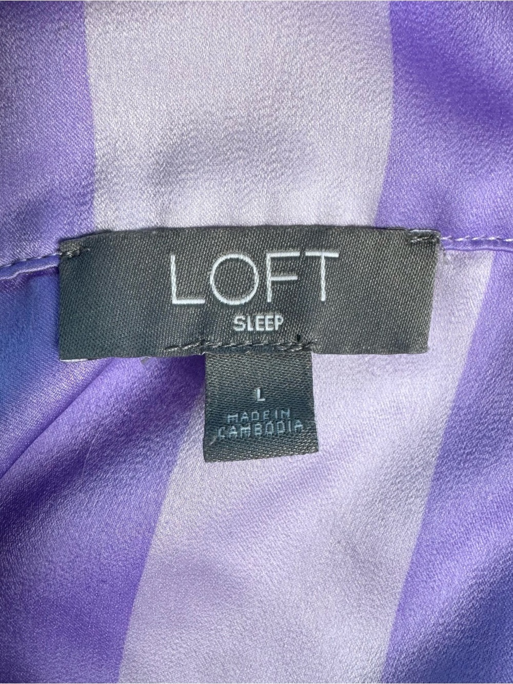 LOFT Satin Lavender Stripe Pajama Set | Coquette Soft Girl Loungewear - Picture 5 of 9